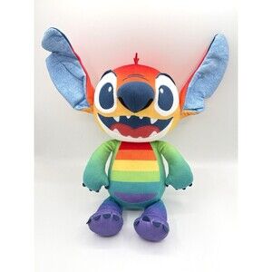 Disney Rainbow Collection Pride‎ Plush STITCH - Lilo & Stitch Just Play Rare 15”